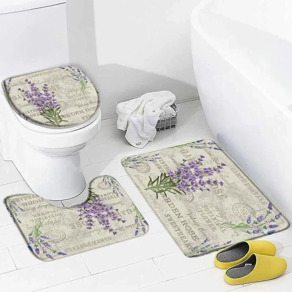 Zara Home Bathroom Mat - Фиолетовый лавандовый набор ковриков для ванной,