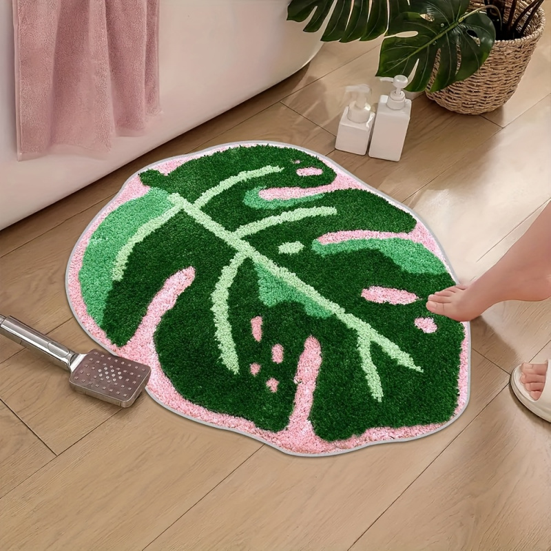 Zara Home Bathroom Mat - Плюшевый ковер VIKAMA с розовыми тропическими