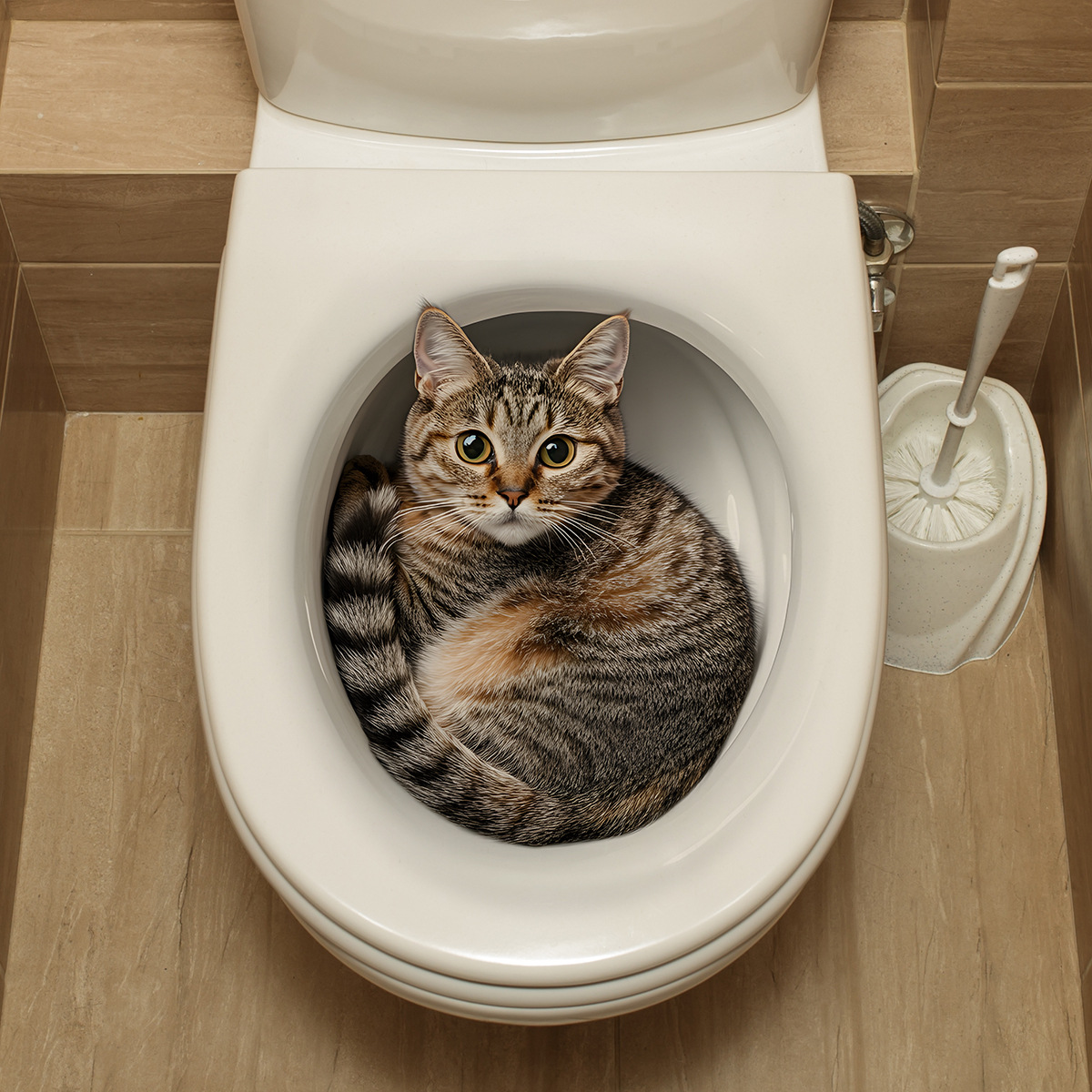 Tiny Home Bathroom Kit - 3D забавная наклейка на унитаз с